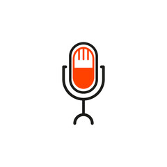 Microphone logo vector symbol