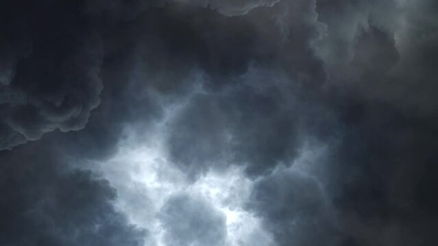 Bolt Strikes An Storm Clouds 4K.
