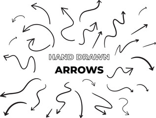 Hand drawn arrows vector set