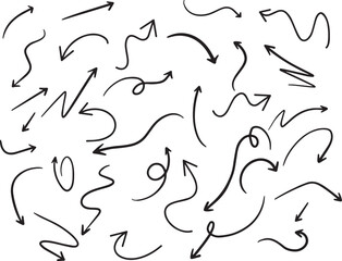 Hand drawn arrows vector set