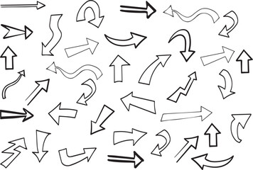 Hand drawn arrows vector set