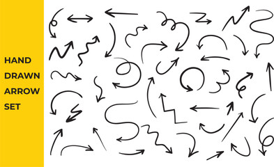 Hand drawn arrows vector set