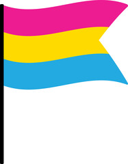 Set of pansexual flags. LGBTQI concept. Flat design illustration.