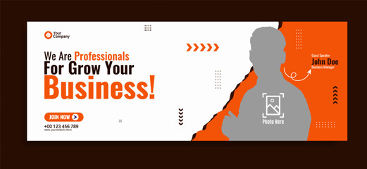 Business webinar horizontal banner template design. Very suitable for online class programs, marketing, etc.
