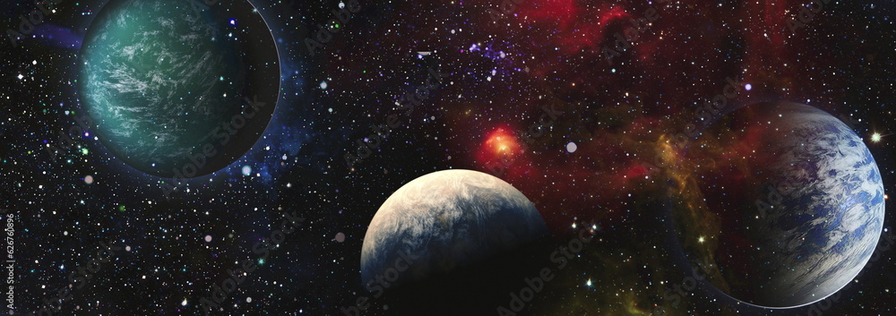 Canvas Prints stars of a planet and galaxy in a free space . bright star nebula. distant galaxy. abstract image. e