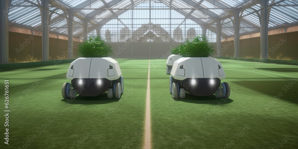 Aufkleber agriculture robot in action - generative ai