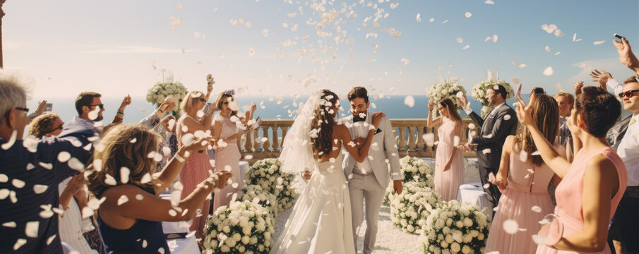 young beautiful couple in luxury wedding ceremony. bride concept.