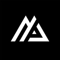 Letter NJ simple bold monogram logo