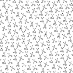 Lots of cartoon scissors for hairdressing design or craft projects with cutting