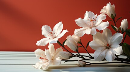 Summer Minimalist Style Background Flowers and Leaves