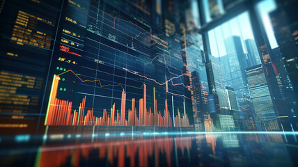 Illustration Stock market trading investment stock graph background