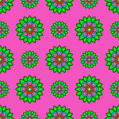 Ikate Seamless decorative pattern with ornament. Background for printing on paper, wallpaper, covers, textiles, fabrics, for decoration, decoupage, scrapbooking and other