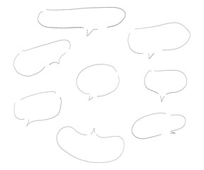 手描きのゆるい吹き出しセット、ベクター素材