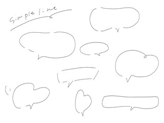 シンプルな手描きの吹き出し、ベクター素材