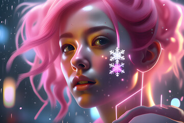 pink eyed goddess Generative AI 