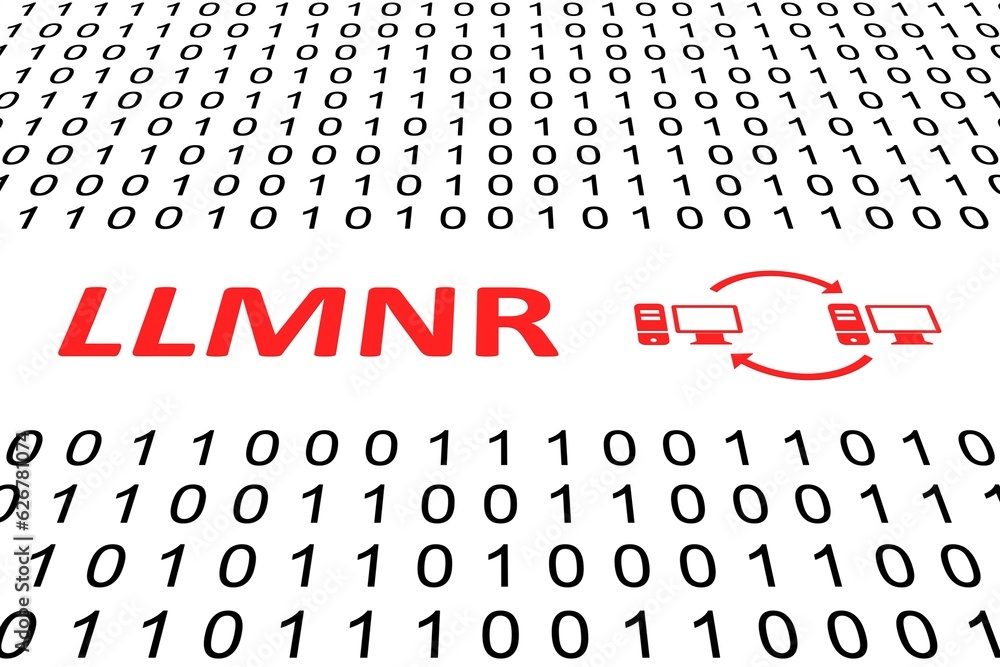 Poster llmnr concept binary code 3d illustration
