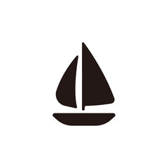 Sailing icon.Flat silhouette version.