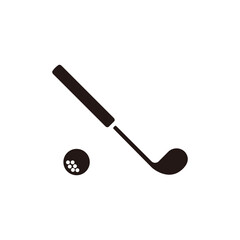 Golf icon.Flat silhouette version.