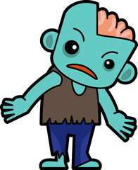 Fototapeta premium Zombie . Halloween cartoon characters . PNG .