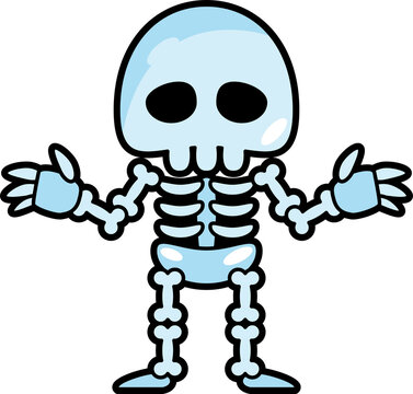 Skeleton ghost . Halloween cartoon characters . PNG .