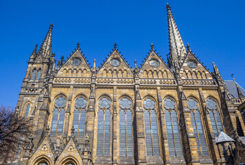 Fototapeta na wymiar Side view of the Peters church in Leipzig, Germany