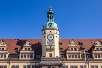 Front view of the historic Old Town Hall building in Leipzig, Germany