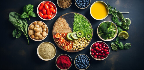 Fruits and vegetables. Generative AI.