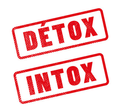 tampons  rouges "intox" et "d&eacute;tox"