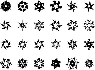 illustration of a collection of logos and icons of flowers and ornaments and Christmas
