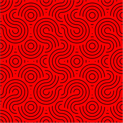 Red & Black seamless undulating wavey pattern textured background wallpaper vector