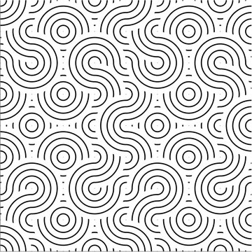 White & Black seamless undulating wavey pattern textured background wallpaper vector