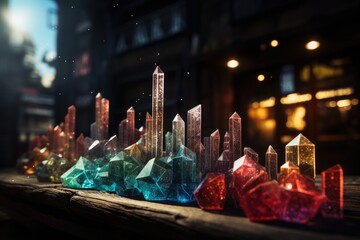 Abstract Background Business digital graph chart in stock trade market and growth investment. AI Generative