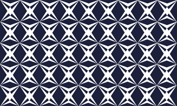 seamless geometric pattern with triangles, blue star diamond repeat pattern, replete image, design for fabric printing