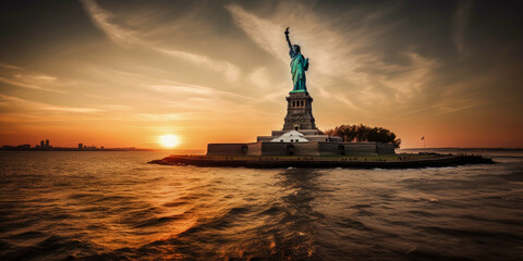 The Statue of Liberty, New York City - Generative AI