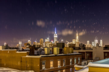 Fototapeta na wymiar Night view of New York City - Generative AI
