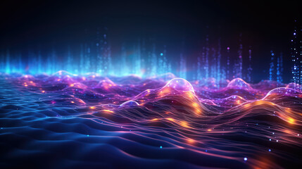 Futuristic technology wave background. created with generative AI technology.