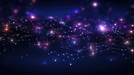 Fototapeta premium abstract technology background with connecting dots and lines. created with generative AI technology.