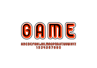 Playful font, rounded children alphabet, modern trendy bold bright letters and numbers, vector illustration 10EPS