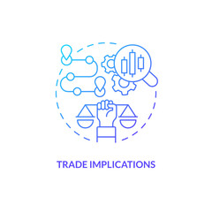 Gradient trade implications concept, isolated vector, thin line icon representing carbon border adjustment.