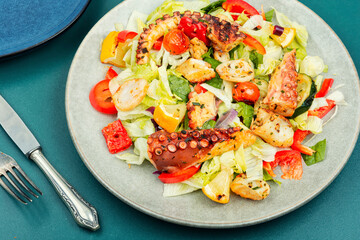 Appetizing seafood salad.