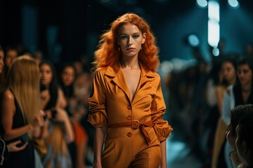 Model walk down the runway during fashion show