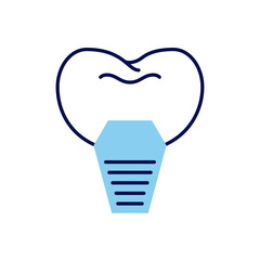 Obraz premium Implant Dentistry Icon. Implant Sign Related Vector Icon. Isolated on White Background. Editable vector illustration