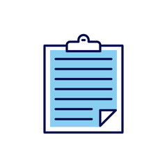 Clipboard related vector line icon. Isolated on white background. Vector illustration. Editable stroke