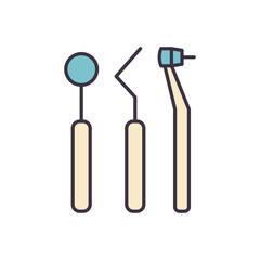 Dental Tool Related Vector Icon. Dental Tools sign. Isolated on White Background