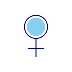 Woman Gender Symbol related vector line icon. Isolated on white background. Vector illustration. Editable stroke