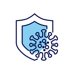 Coronavirus Protection related vector icon. Shield protects against coronavirus. Coronavirus Protection sign. Isolated on white background. Editable vector illustration