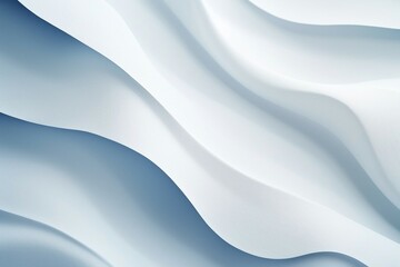 白と水色のペーパークラフト風の抽象的で曲線的背景。爽やかで涼しい。AI生成画像