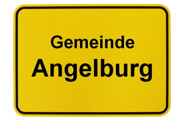 Illustration eines Ortsschildes der Gemeinde Angelburg in Brandenburg