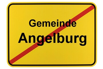 Illustration eines Ortsschildes der Gemeinde Angelburg in Brandenburg