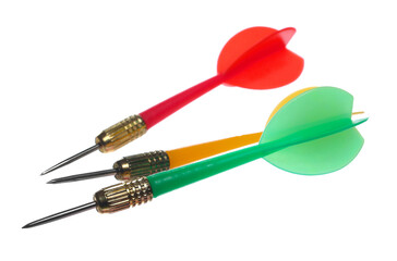Throwing dart isolated on white, clipping path 
